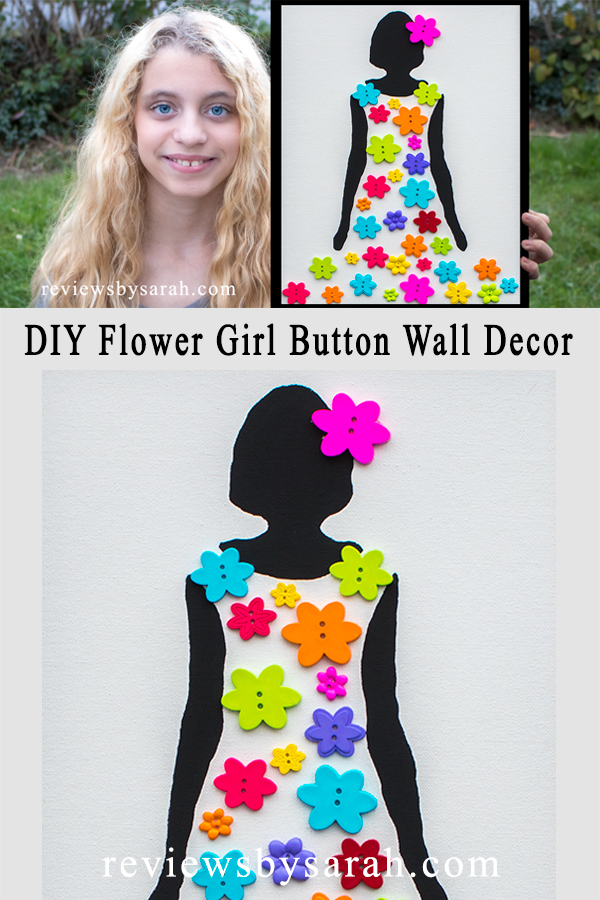 Flower Girl Button Art on Canvas