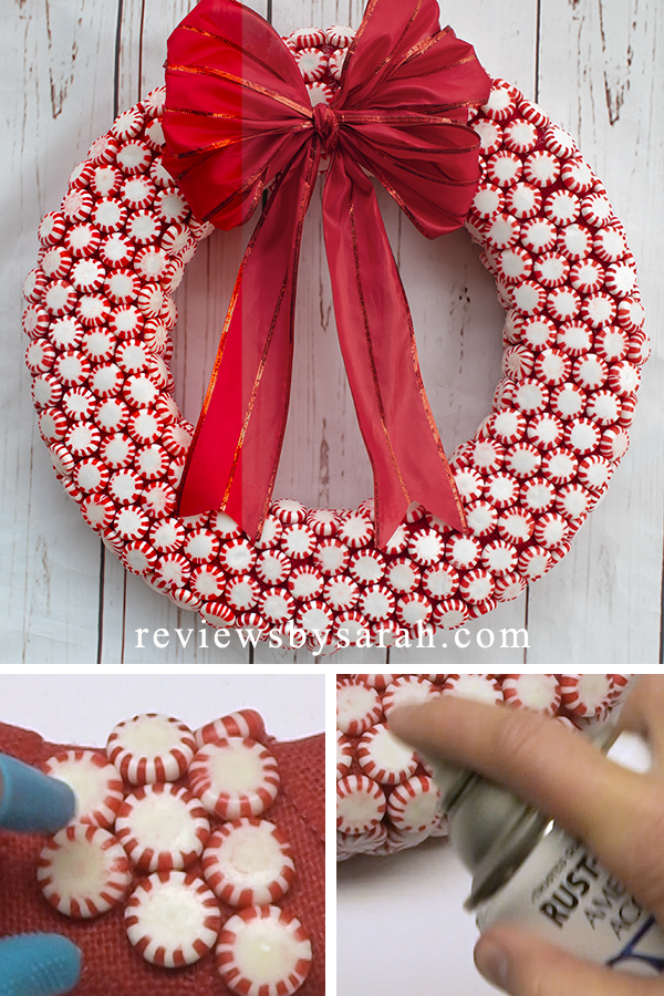 Starlite Peppermint Candy Wreath for the Christmas Holiday Season