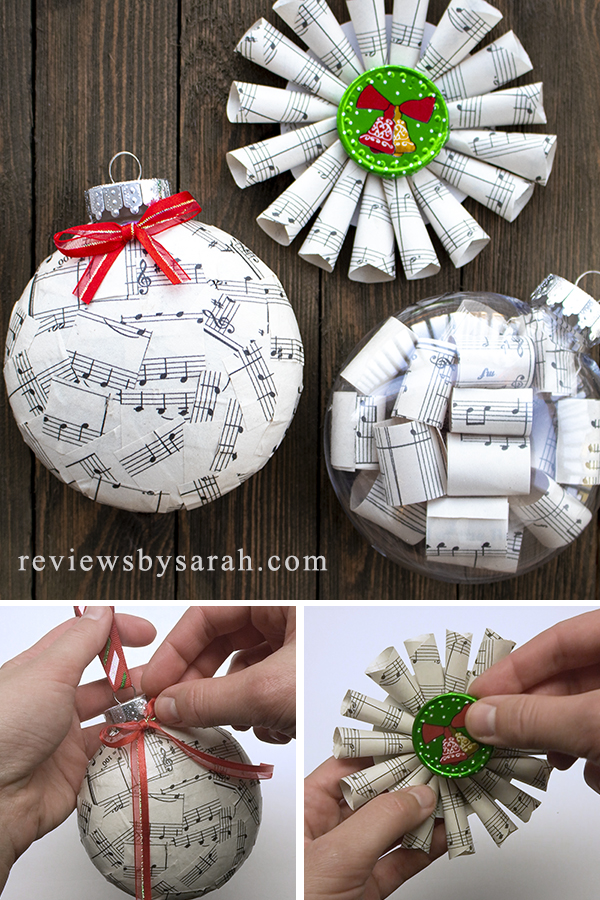 Sheet Music Ornaments for the Christmas Tree