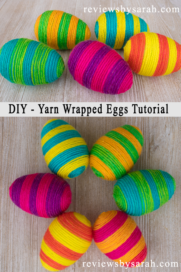 Yarn String or Thread Wrapped Eggs for Spring or Easter