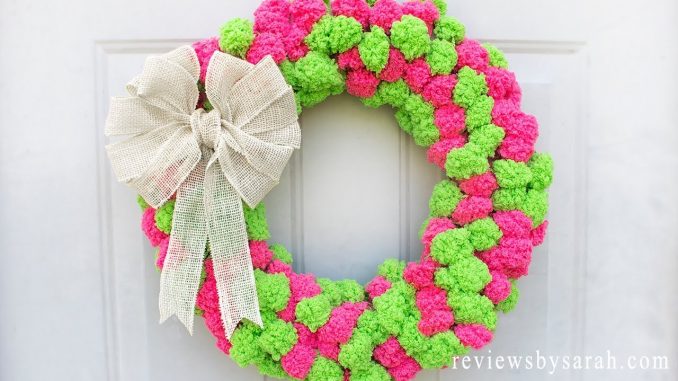 Easy Pom Pom Yarn Wreath