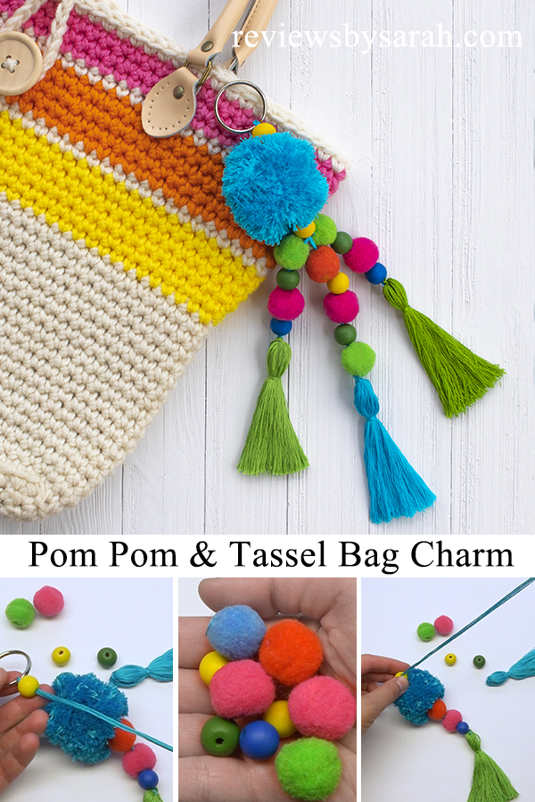 DIY pom pom bag Charm